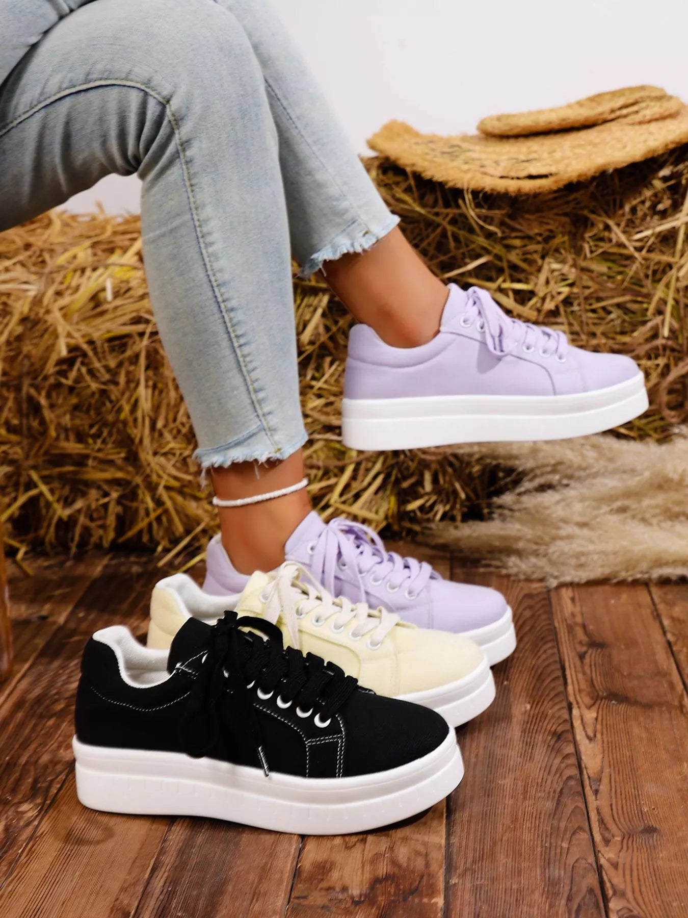 Lace Up Platform Sneakers