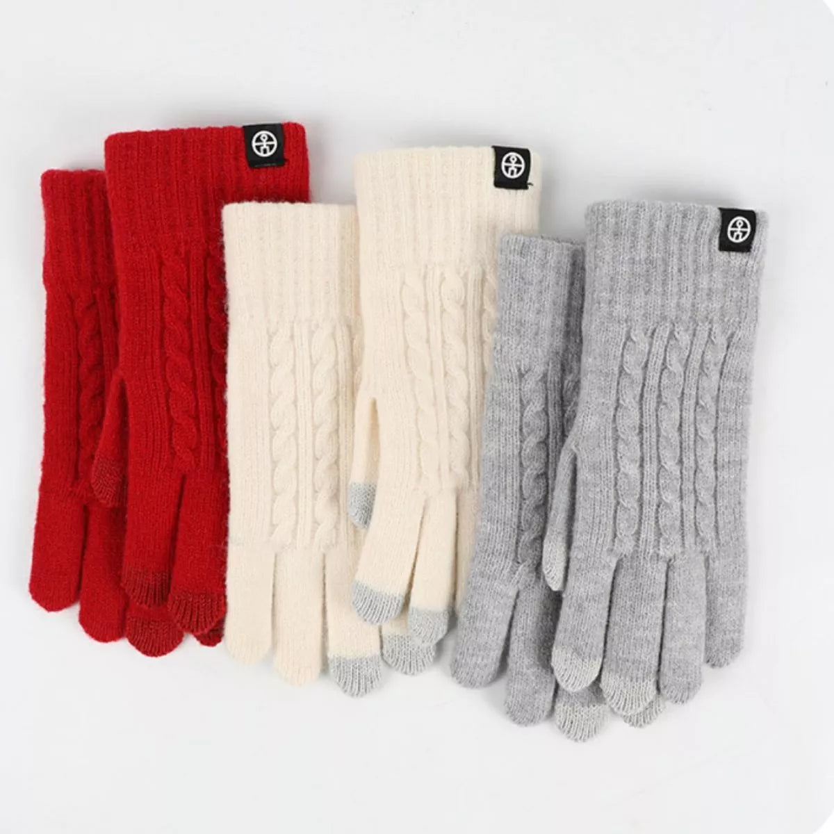 Cable Knit Touchscreen Gloves by Sparkle Adornments
