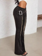retro flare denim right side view