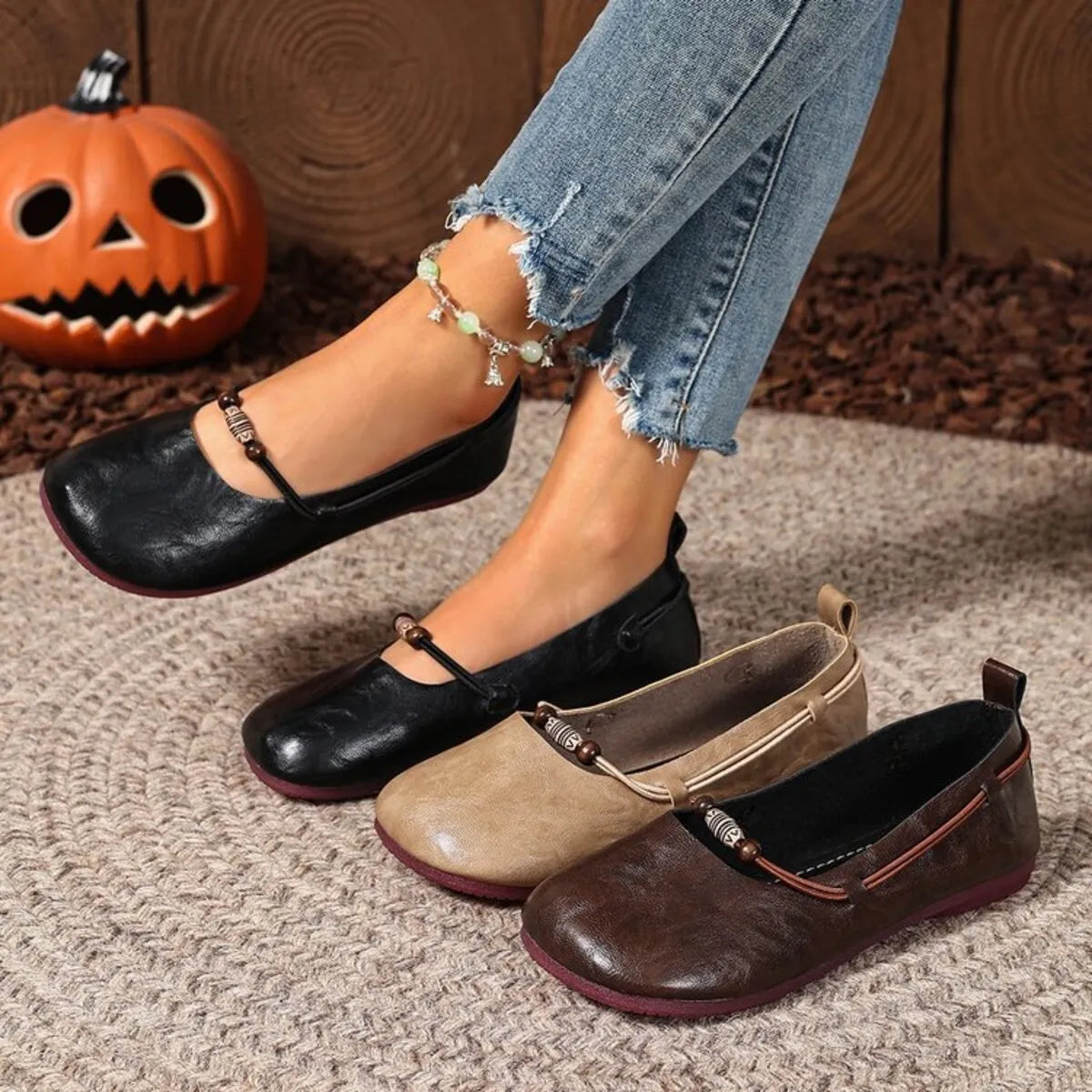 Round Toe Flats Slip-Ons