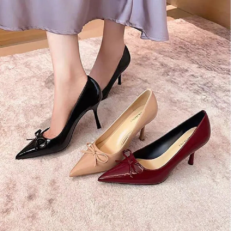 Bow Detail Point Toe Pumps