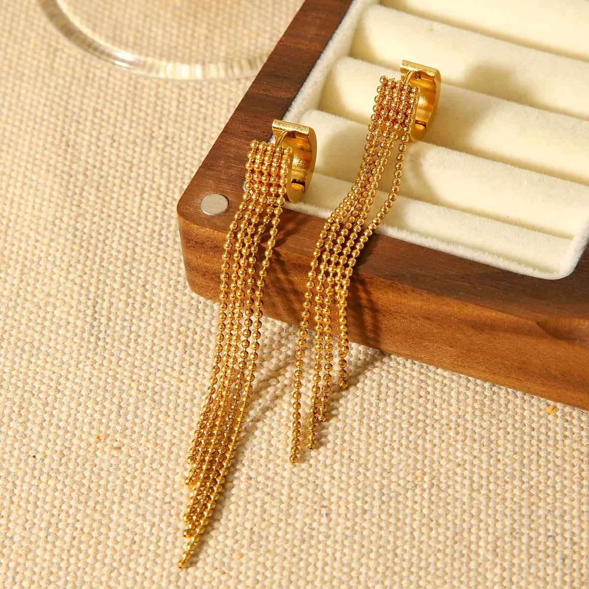 18K Gold-Plated Tassel Chain Earrings