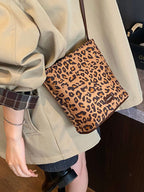 Leopard print crossbody bag closer view