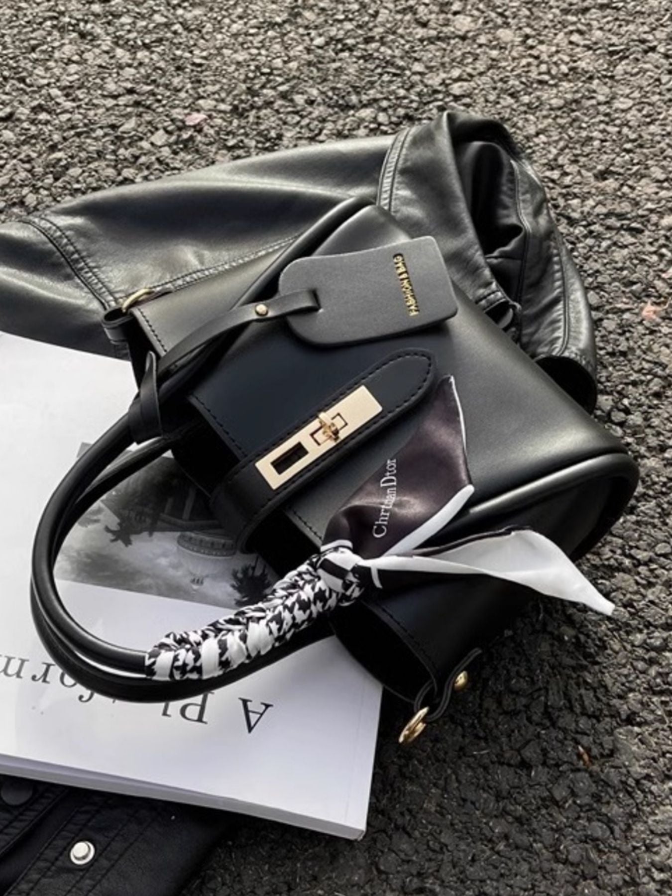 Structured mini satchel crossbody laying down