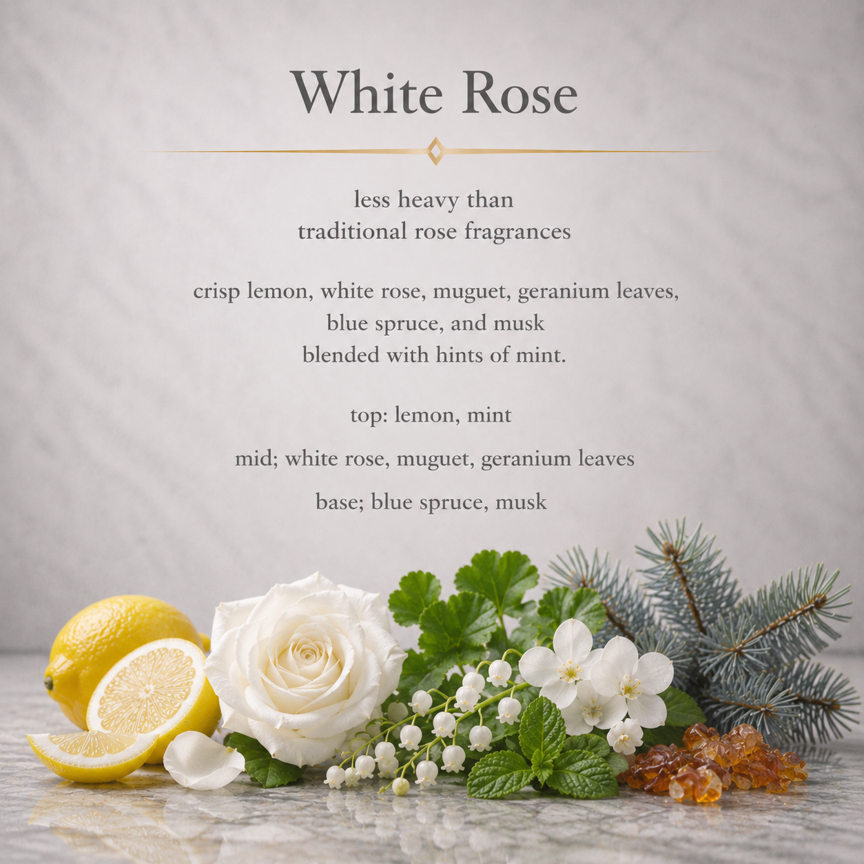 White Rose Roller Oil Perfume | Fresh White Rose Citrus Perfume Oil