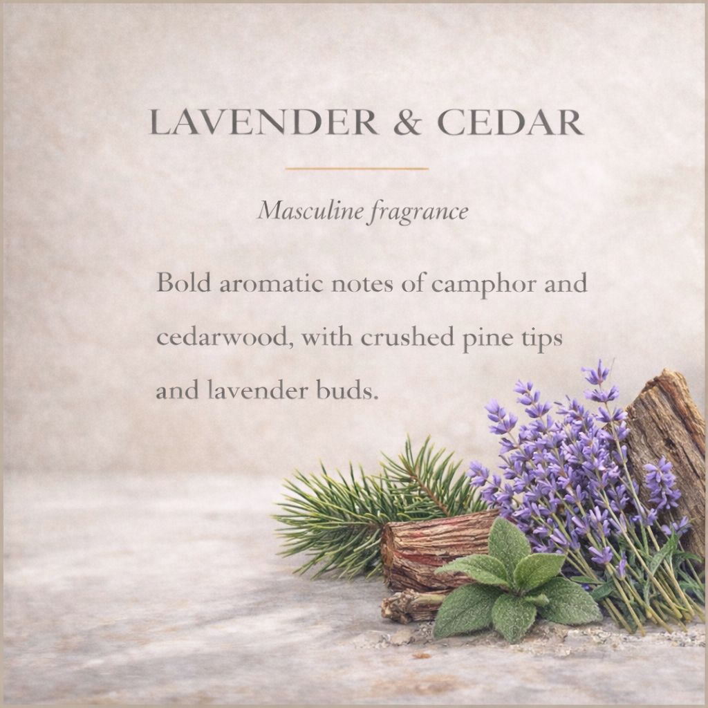 Barra de loción sólida de lavanda y cedro