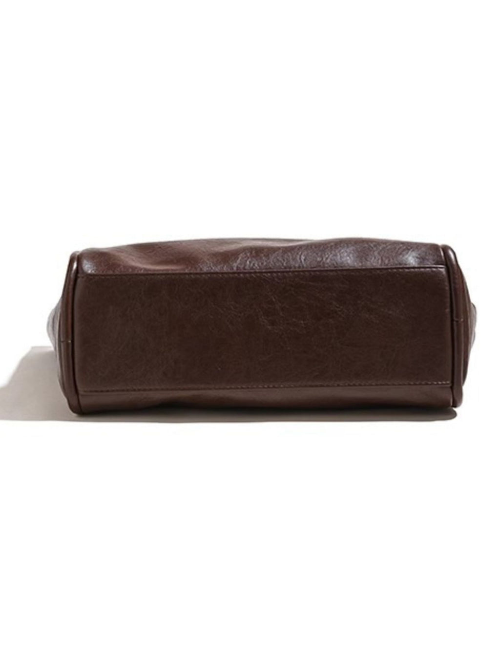 PU leather tote bag with double handles bottom view