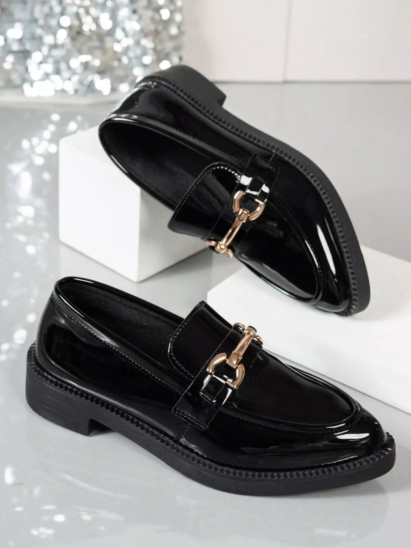Point Toe Block Heels Loafers