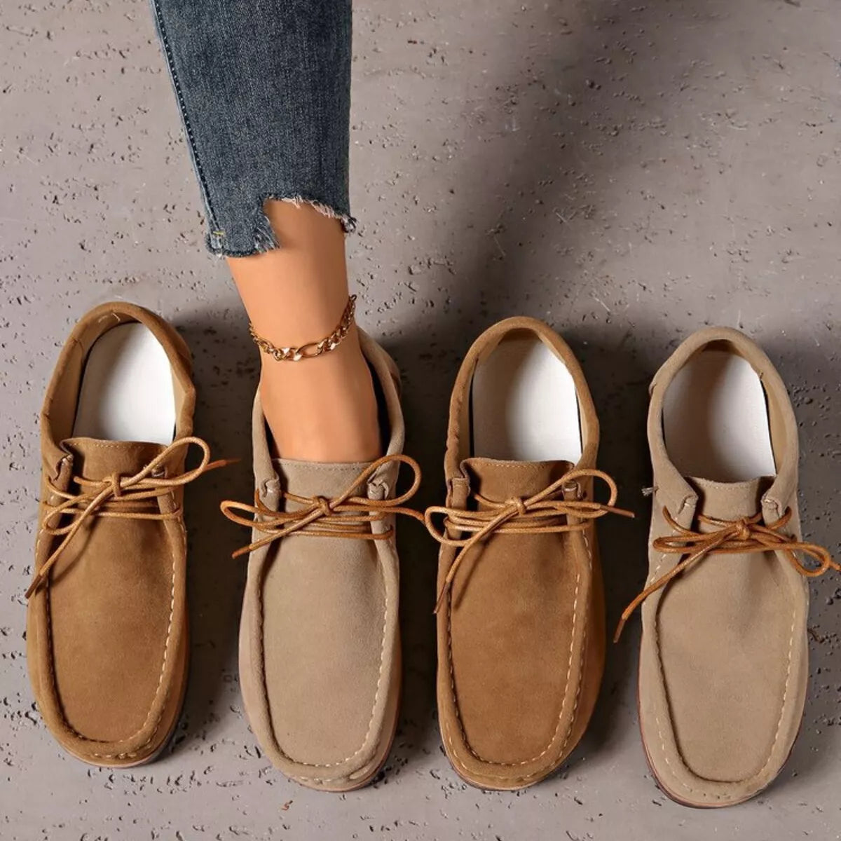 Round Toe Lace Up Loafers
