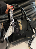 Structured mini satchel crossbody in black front