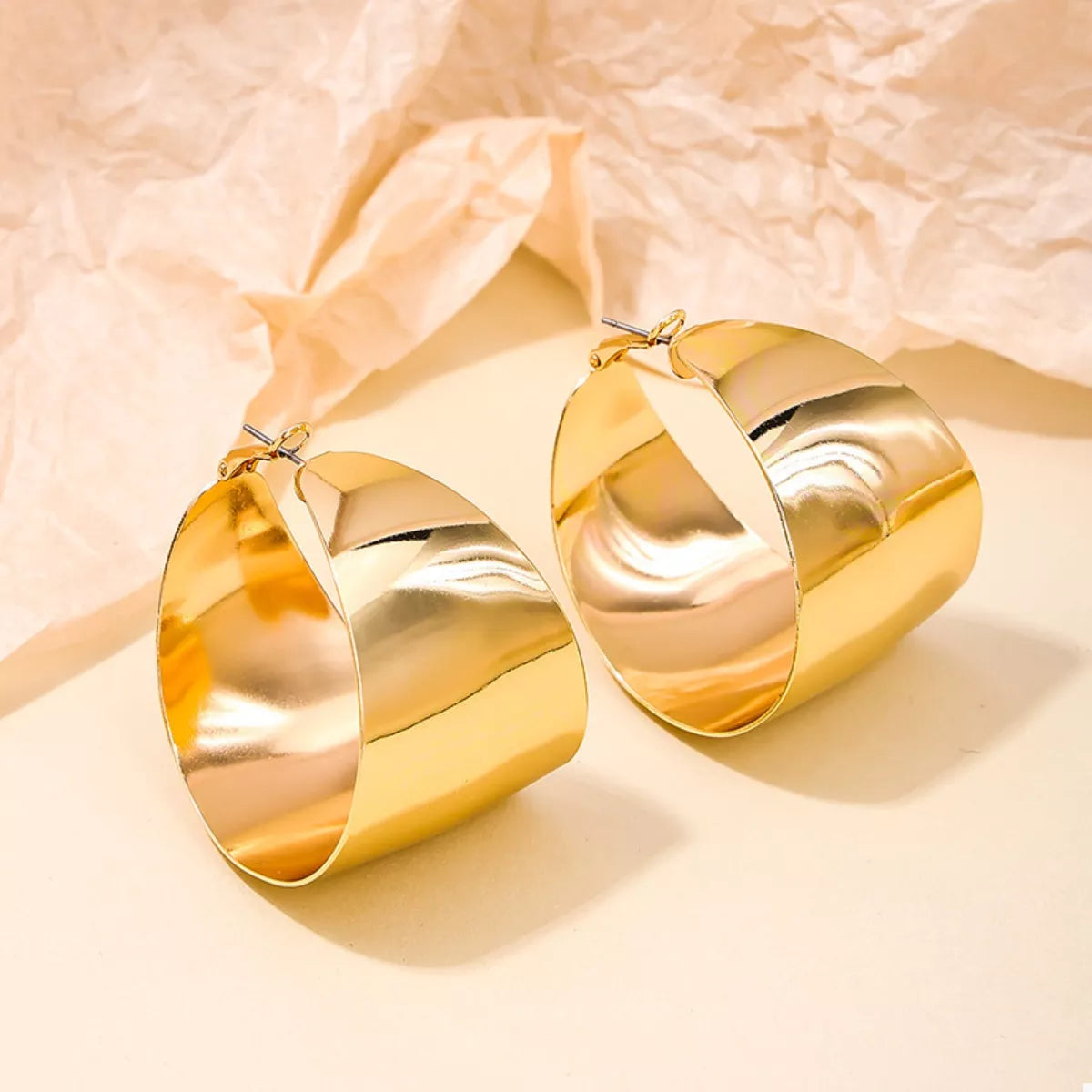Alloy Wide Hoop Earrings